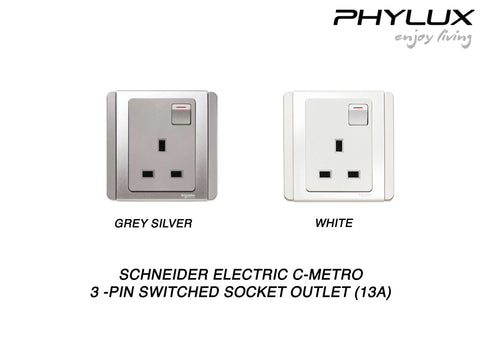 Schneider Electric - NEO (C-Metro) - 3 Pins Switched Socket Outlet (13A) - ebuy.com.sg