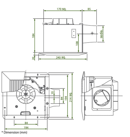 KDK - 17CUF / 24CUF VENTILATING FAN - ebuy.com.sg