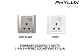 Schneider Electric - NEO (C-Metro) - 3 Pins Switched Socket Outlet (13A) - ebuy.com.sg