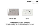 Schneider Electric - NEO (C-Metro) - 3 Pins Twin Switched Sockets Outlet (13A) - ebuy.com.sg