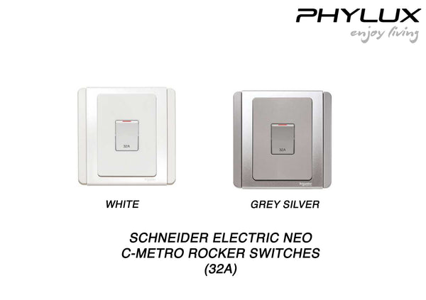 Schneider Electric - NEO (C-Metro) - Double Pole Rocker Switch (32A) - ebuy.com.sg