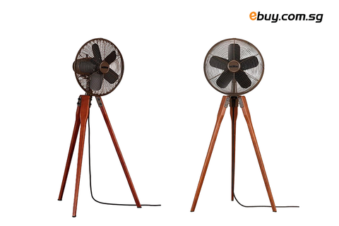 ARD - OSILLATING PEDESTAL FAN with Walnut Finish Legs - ebuy.com.sg