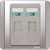Schneider Electric - NEO (C-Metro) - Data Outlet Cat 5e (8Pin / 2Gang / RJ45) - ebuy.com.sg