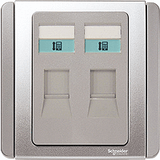 Schneider Electric - NEO (C-Metro) - Telephone Outlet Cat 3 (4 Pin / 2GANG / RJ11) - ebuy.com.sg