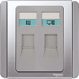 Schneider Electric - NEO (C-Metro) - Dual Telecommunication Outlets (Tel. RJ11 + Data RJ45) - ebuy.com.sg
