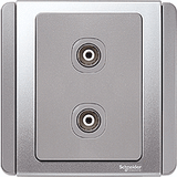 Schneider Electric - NEO (C-Metro) - Vertical TV Socket Outlet (2-GANG) - ebuy.com.sg