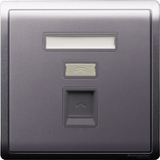 Schneider Electric - PIENO - Telephone Socket (1GANG) Keystone on Shuttered Wallplate - ebuy.com.sg