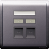 Schneider Electric - PIENO - Telephone Socket (2GANG) Keystone on Shuttered Wallplate - ebuy.com.sg