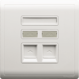 Schneider Electric - PIENO - Telephone Socket (2GANG) Keystone on Shuttered Wallplate - ebuy.com.sg