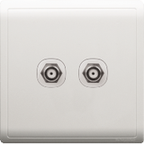 Schneider Electric - PIENO - TV Socket (2GANGS) (F Connection) - ebuy.com.sg