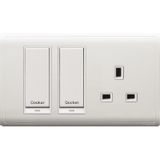 Schneider Electric - PIENO - Cooker Control Switch (Double Pole / 13A) with Neon Indicator ( 45A / 250V / 1GANG) - ebuy.com.sg