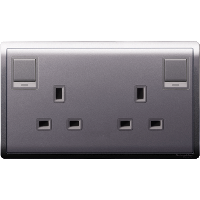 Schneider Electric - PIENO - Switched Sockets (Double Pole) with Neon and Dual Earth Terminal (13A / 250V / 2GANG) - ebuy.com.sg