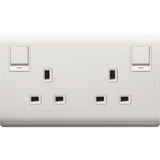 Schneider Electric - PIENO - Switched Sockets (Double Pole) with Neon and Dual Earth Terminal (13A / 250V / 2GANG) - ebuy.com.sg