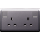 Schneider Electric - PIENO - Switched Socket with Neon Indicator (13A / 250V / 2GANG) - ebuy.com.sg