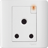 Schneider Electric - ZENcelo - 3 Round Pin Switched Socket with Shutter and Neon Indicator (15A / 1GANG) - ebuy.com.sg