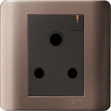 Schneider Electric - ZENcelo - 3 Round Pin Switched Socket with Shutter and Ondicator (15A / 1GANG) - ebuy.com.sg