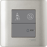 Schneider Electric - ZENcelo - Hotel Series: Full-Flat Bell Switch with Illuminated "Do Not Disturb & Please Clean Up" Symbol (1GANG) - ebuy.com.sg