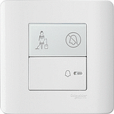 Schneider Electric - ZENcelo - Hotel Series: Full-Flat Bell Switch with Illuminated "Do Not Disturb & Please Clean Up" Symbol (1GANG) - ebuy.com.sg