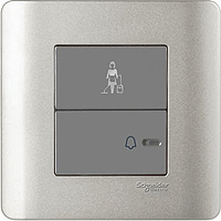 Schneider Electric - ZENcelo - Hotel Series: Full-Flat Bell Switch with Illuminated "Please Clean Up" Symbol (1GANG) - ebuy.com.sg