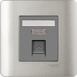 Schneider Electric - ZENcelo - Data Outlet Category 6 on Shuttered Wallplate (1GANG) - ebuy.com.sg