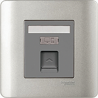 Schneider Electric - ZENcelo - Data Outlet Category 6 on Shuttered Wallplate (1GANG) - ebuy.com.sg