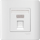 Schneider Electric - ZENcelo - Data Outlet Category 6 on Shuttered Wallplate (1GANG) - ebuy.com.sg
