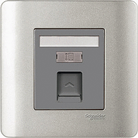 Schneider Electric - ZENcelo - Telephone Socket on Shuttered Wallplate (1GANG) - ebuy.com.sg