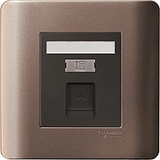Schneider Electric - ZENcelo - Telephone Socket on Shuttered Wallplate (1GANG) - ebuy.com.sg