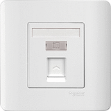 Schneider Electric - ZENcelo - Telephone Socket on Shuttered Wallplate (1GANG) - ebuy.com.sg