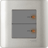 Schneider Electric - ZENcelo - Full-Flat Double Pole Switch with Neon Indicator (20A / 2GANGS) - ebuy.com.sg