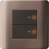 Schneider Electric - ZENcelo - Full-Flat Double Pole Switch with Neon Indicator (20A / 2GANGS) - ebuy.com.sg