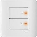 Schneider Electric - ZENcelo - Full-Flat Double Pole Switch with Neon Indicator (20A / 2GANGS) - ebuy.com.sg