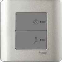 Schneider Electric - ZENcelo - Hotel Series: Full-Flat Switch with Illuminated "Do Not Disturb & Please Clean Up" Symbols (2GANGS) - ebuy.com.sg