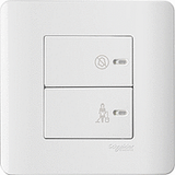 Schneider Electric - ZENcelo - Hotel Series: Full-Flat Switch with Illuminated "Do Not Disturb & Please Clean Up" Symbols (2GANGS) - ebuy.com.sg