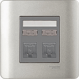 Schneider Electric - ZENcelo - Data Outlet Category 5e with Integrated Shutter (2GANGS) - ebuy.com.sg