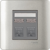 Schneider Electric - ZENcelo - Data Outlet Category 5e with Integrated Shutter (2GANGS) - ebuy.com.sg