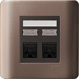 Schneider Electric - ZENcelo - Data Outlet Category 5e with Integrated Shutter (2GANGS) - ebuy.com.sg
