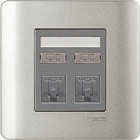 Schneider Electric - ZENcelo - Data Outlet Category 6 with Integrated Shutter (2GANGS) - ebuy.com.sg