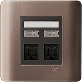 Schneider Electric - ZENcelo - Data Outlet Category 6 with Integrated Shutter (2GANGS) - ebuy.com.sg