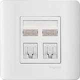Schneider Electric - ZENcelo - Data Outlet Category 6 with Integrated Shutter (2GANGS) - ebuy.com.sg