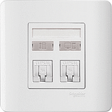 Schneider Electric - ZENcelo - Telephone + Data Outlet Category 5e with Integrated Shutter (2GANGS) - ebuy.com.sg