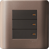Schneider Electric - ZENcelo - Full-Flat Switch (1-way) with Onidcator (16AX / 20A / 3 GANGS) - ebuy.com.sg