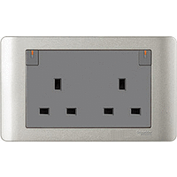 Schneider Electric - ZENcelo - Double Pole Switched Socket with Ondicator (13A / 2GANG) - ebuy.com.sg