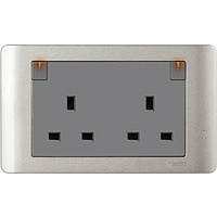 Schneider Electric - ZENcelo - Switched Socket with Neon Indicator (13A / 2GANGS) - ebuy.com.sg