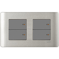 Schneider Electric - ZENcelo - Full-Flat Switches (1-way) with Ondicator (16Ax / 20A / 2+2GANGS) - ebuy.com.sg