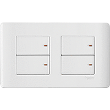 Schneider Electric - ZENcelo - Full-Flat Switches (1-way) with Ondicator (16Ax / 20A / 2+2GANGS) - ebuy.com.sg