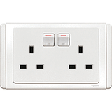 Schneider Electric - NEO (C-Metro) - 3 Pins Twin Double Pole Switched Socket Outlet with LED (13A) - ebuy.com.sg