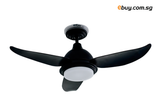 FTC - GLIDE DC Ceiling Fan with LED Tri-Colour Dimmable Light Kit (ABS Baldes) - ebuy.com.sg