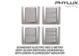 Schneider Electric - NEO (C-Metro) - Dolly Switches with Green Fluorescent Indicator (Horizontal) - ebuy.com.sg