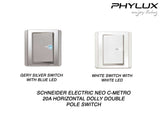Schneider Electric - NEO (C-Metro) - Dolly Double Pole Switches with LED (Horizontal) - ebuy.com.sg